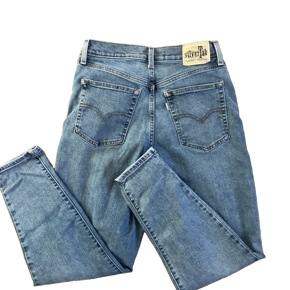 Levi's Women's Silver Tab Mom Jeans 30x27 Tapered Denim Medium Wash